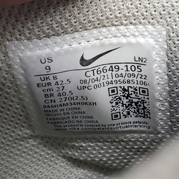 Nike Shoes Men 9 Alpha Menace Pro 3 White Black Football Cleats CT6649-105 - Picture 2 of 12